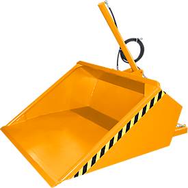 Bauer hydraulische Staplerschaufel DGS 950, Gabelstaplerhydraulik, L 1610 x B 1610 x H 1370 mm, 0,95 m³, bis 1000 kg, Stahl lackiert, gelborange