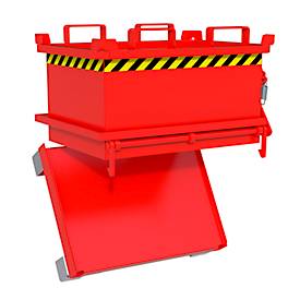 Bauer Mini-Klappbodenbehälter MSB 150, B 800 x T 600 x H 625 mm, feuerrot RAL 3000