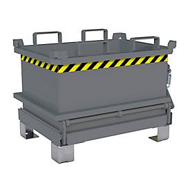 Bauer Mini-Klappbodenbehälter MSB 150, B 800 x T 600 x H 625 mm, mausgrau RAL 7005