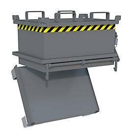 Bauer Mini-Klappbodenbehälter MSB 150, B 800 x T 600 x H 625 mm, mausgrau RAL 7005