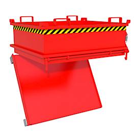 Bauer Mini-Klappbodenbehälter MSB 400, B 1200 x T 1000 x H 625 mm, feuerrot RAL 3000