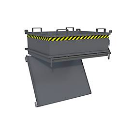 Bauer Mini-Klappbodenbehälter MSB 400, B 1200 x T 1000 x H 625 mm, mausgrau RAL 7005