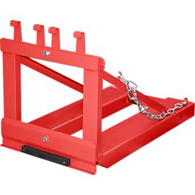 Bauer Mülltonnen-Heber MH-I, mit Gummianschlag, für 1x 80- bis 360-L-MGB, L 1030 x B 585 H 680 mm, lackiert, feuerrot RAL 3000