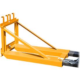 Bauer Mülltonnen-Heber MH-I, mit Gummianschlag, für 1x 80- bis 360-L-MGB, L 1030 x B 585 H 680 mm, lackiert, gelborange RAL 2000