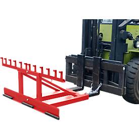 Bauer Mülltonnen-Heber MH-III, mit Gummianschlag, für 3x 80- bis 360-L-MGB, L 1030 x B 1595 x H 680 mm, lackiert, feuerrot RAL 3000