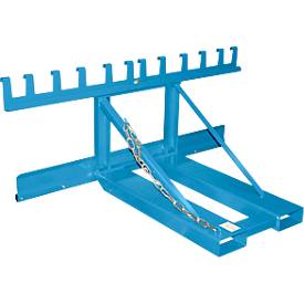 Bauer Mülltonnen-Heber MH-III, mit Gummianschlag, für 3x 80- bis 360-L-MGB, L 1030 x B 1595 x H 680 mm, lackiert, lichtblau RAL 5012