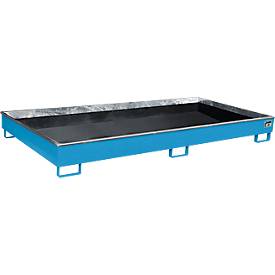 Bauer Regalwanne RW 2700-1 PE, mit PE-Einsatz, L 2665 x B 1315 x H 210 mm, lichtblau RAL 5012