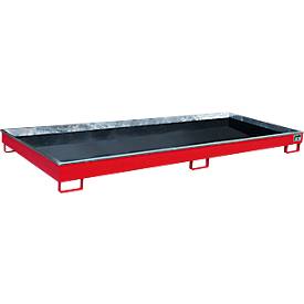 Bauer Regalwanne RW 3300-1 PE Stahl feuerrot 3262x1312x195mm bis 240l StawaR konform