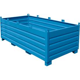 Bauer Sammelbehälter-System SBS 2000, L 1200 x B 2400 x H 850 mm, bis zu 3-fach stapelbar, lackiert, mit Transportwagen, lichtblau RAL 5012