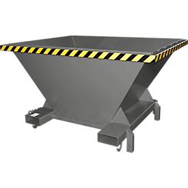 Bauer SBT Befülltrichter, Stahlblech, Stützfüße, Einfahrtaschen, lackiert, L 1320 x B 1710 x H 990 mm, mausgrau RAL 7005