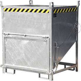 Bauer Silobehälter SGK 100, Zugseil-Entleerung, L 1000 x B 1200 x H 1405 mm, 1 m³, bis 1500 kg, Stahl, feuerverzinkt