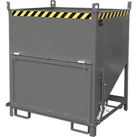 Bauer Silobehälter SGK 100, Zugseil-Entleerung, L 1000 x B 1200 x H 1405 mm, 1 m³, bis 1500 kg, Stahl, Mausgrau