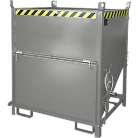 Bauer Silobehälter SGK 100, Zugseil-Entleerung, L 1000 x B 1200 x H 1405 mm, 1 m³, bis 1500 kg, Stahl, Mausgrau
