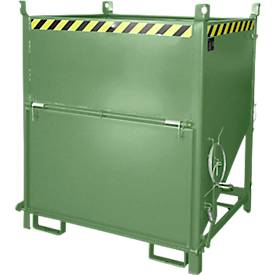 Bauer Silobehälter SGK 100, Zugseil-Entleerung, L 1000 x B 1200 x H 1405 mm, 1 m³, bis 1500 kg, Stahl, Resedagrün
