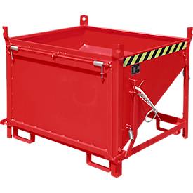Bauer Silobehälter SGK 50, Zugseil-Entleerung, L 1000 x B 1200 x H 935 mm, 0,5 m³, bis 750 kg, Stahlblech, Feuerrot