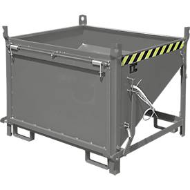Bauer Silobehälter SGK 50, Zugseil-Entleerung, L 1000 x B 1200 x H 935 mm, 0,5 m³, bis 750 kg, Stahlblech, Mausgrau