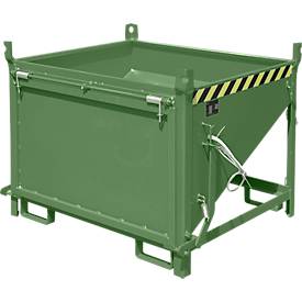 Bauer Silobehälter SGK 50, Zugseil-Entleerung, L 1000 x B 1200 x H 935 mm, 0,5 m³, bis 750 kg, Stahlblech, Resedagrün