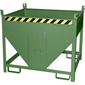 Bauer Silobehälter SGS 50, mit Schieberverschluss, L 1000 x B 1200 x H 1025 mm, 0,5 m³, bis 750 kg, Stahl, Resedagrün