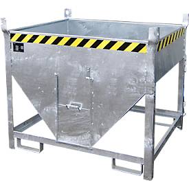 Bauer Silobehälter SGS 50, mit Schieberverschluss, L 1000 x B 1200 x H 1025 mm, 0,5 m³, bis 750 kg, Stahlblech, feuerverzinkt