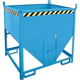 Bauer Silobehälter SGS 75, mit Schieberverschluss, L 1000 x B 1200 x H 1260 mm, 0,75 m³, bis 1000 kg, Stahl, Lichtblau