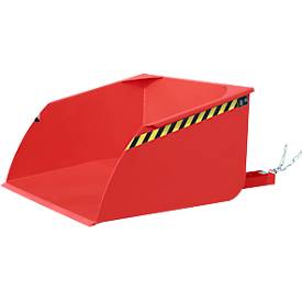 Bauer Staplerschaufel BSI 100, Seilzug-Entriegelung, L 1810 × B 1330 × H 810 mm, 1 m³, bis 1500 kg, Stahl lackiert, feuerrot