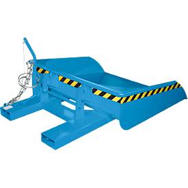 Bauer Staplerschaufel BSI 50, Seilzug-Entriegelung, L 1810 × B 1330 × H 710 mm, 0,5 m³, bis 750 kg, Stahl lackiert, lichtblau