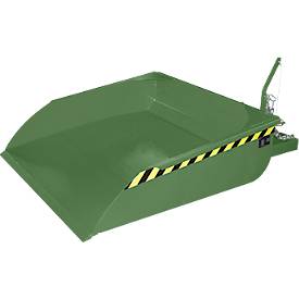 Bauer Staplerschaufel BSI 50, Seilzug-Entriegelung, L 1810 × B 1330 × H 710 mm, 0,5 m³, bis 750 kg, Stahl lackiert, resedagrün