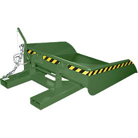 Bauer Staplerschaufel BSI 50, Seilzug-Entriegelung, L 1810 × B 1330 × H 710 mm, 0,5 m³, bis 750 kg, Stahl lackiert, resedagrün