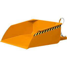 Bauer Staplerschaufel BSI 75, Seilzug-Entriegelung, L 1810 × B 1330 × H 710 mm, 0,75 m³, bis 1000 kg, Stahl lackiert, gelborange