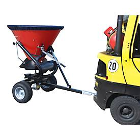 Bauer Streuwagen STW 260, für Sand & Salz, mit Hebel zur Streubreitenregulierung, für Stapler/Schlepper, Luftbereifung, feuerrot RAL 3000