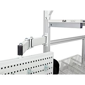 Befestigung für Schwenkarm mit Höhe 60 mm am Aluprofil, ESD-leitfähig