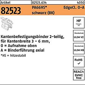 Befestigungsbinder R 8252 3 Edgecl. 4,6x200/45 PA66 HS sw OA 500St HELLERMANN