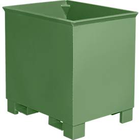 Behälter für Routenzüge Typ C 30, für Feststoffe, 3-fach stapelbar, Inhalt 0,3 m³, bis 500 kg, resedagrün RAL 6011