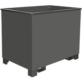 Behälter für Routenzüge Typ C 80, für Feststoffe, 3-fach stapelbar, Inhalt 0,8 m³, bis 1000 kg, mausgrau RAL 7005