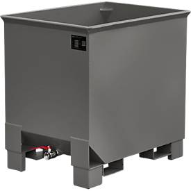 Behälter für Routenzüge Typ CS 30, 3-fach stapelbar, Inhalt 0,3 m³, bis 500 kg, mausgrau RAL 7005