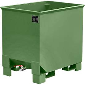 Behälter für Routenzüge Typ CS 30, 3-fach stapelbar, Inhalt 0,3 m³, bis 500 kg, resedagrün RAL 6011