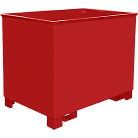 Behälter für Routenzüge Typ CS 80, 3-fach stapelbar, Inhalt 0,8 m³, bis 1000 kg, feuerrot RAL 3000