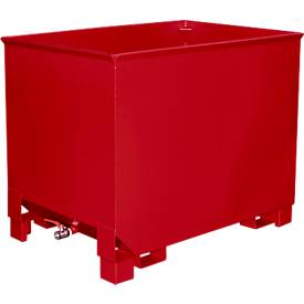 Behälter für Routenzüge Typ CS 80, 3-fach stapelbar, Inhalt 0,8 m³, bis 1000 kg, feuerrot RAL 3000