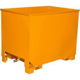 Behälter für Routenzüge Typ CS 80, 3-fach stapelbar, Inhalt 0,8 m³, bis 1000 kg, gelborange RAL 2000