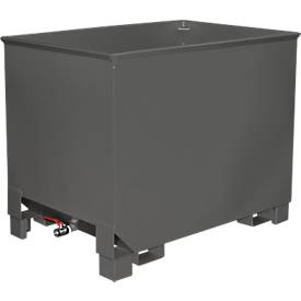 Behälter für Routenzüge Typ CS 80, 3-fach stapelbar, Inhalt 0,8 m³, bis 1000 kg, mausgrau RAL 7005