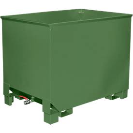 Behälter für Routenzüge Typ CS 80, 3-fach stapelbar, Inhalt 0,8 m³, bis 1000 kg, resedagrün RAL 6011