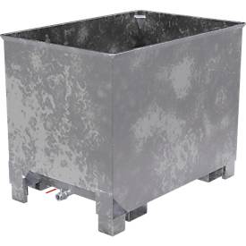 Behälter für Routenzüge Typ CS 80, 3-fach stapelbar, Inhalt 0,8 m³, bis 1000 kg, verzinkt