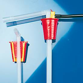 Behälterpumpe, 14 l/min, Rohr Ø 12 mm, Eintauchtiefe 700 mm, Handbetrieb mit Auslaufbogen, für schwache Säuren und Laugen