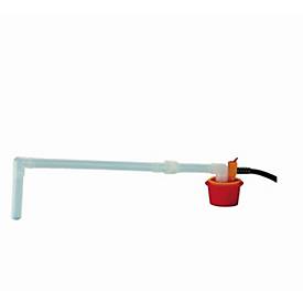 Behälterpumpe, 30 l/min, Rohr Ø 22 mm, Eintauchtiefe 900 mm, Fußbetrieb mit Auslaufbogen, für schwache Säuren und Laugen