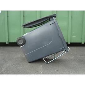 Behälterträger Mottez, für alle Arten von Behältern, 2 Stellungen, mit Rollen, B 670 x T 370 x H 200 mm, Stahl verzinkt, weiß