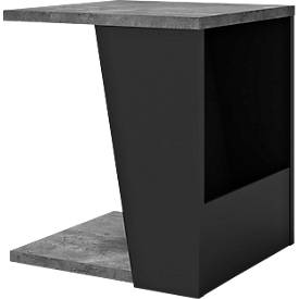 Beistelltisch Albi, B 400 x T 400 x H 460 mm, Metallgestell/Spannplatte melaminbeschichtet, Betonoptik/schwarz