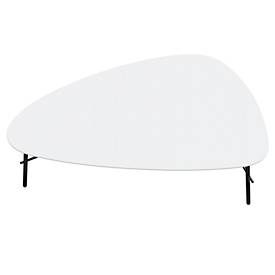 Beistelltisch meet by Paperflow Lazy, Trapezform, furniertes MDF, Stahlgestell, B 930 x T 500 x H 400 mm, weiß/schwarz