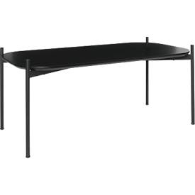 Beistelltisch meet by Paperflow Meet, Rechteck, furniertes MDF, Stahlgestell, B 1000 x T 500 x H 400 mm, schwarz/schwarz