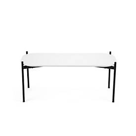Beistelltisch meet by Paperflow Meet, Rechteck, furniertes MDF, Stahlgestell, B 1000 x T 500 x H 400 mm, weiß/schwarz