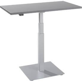 Beistelltisch Set Up, elektrisch höhenverstellbar, Monosäule, B 1000 x T 600 x H 635-1285 mm, graphit/weißalu